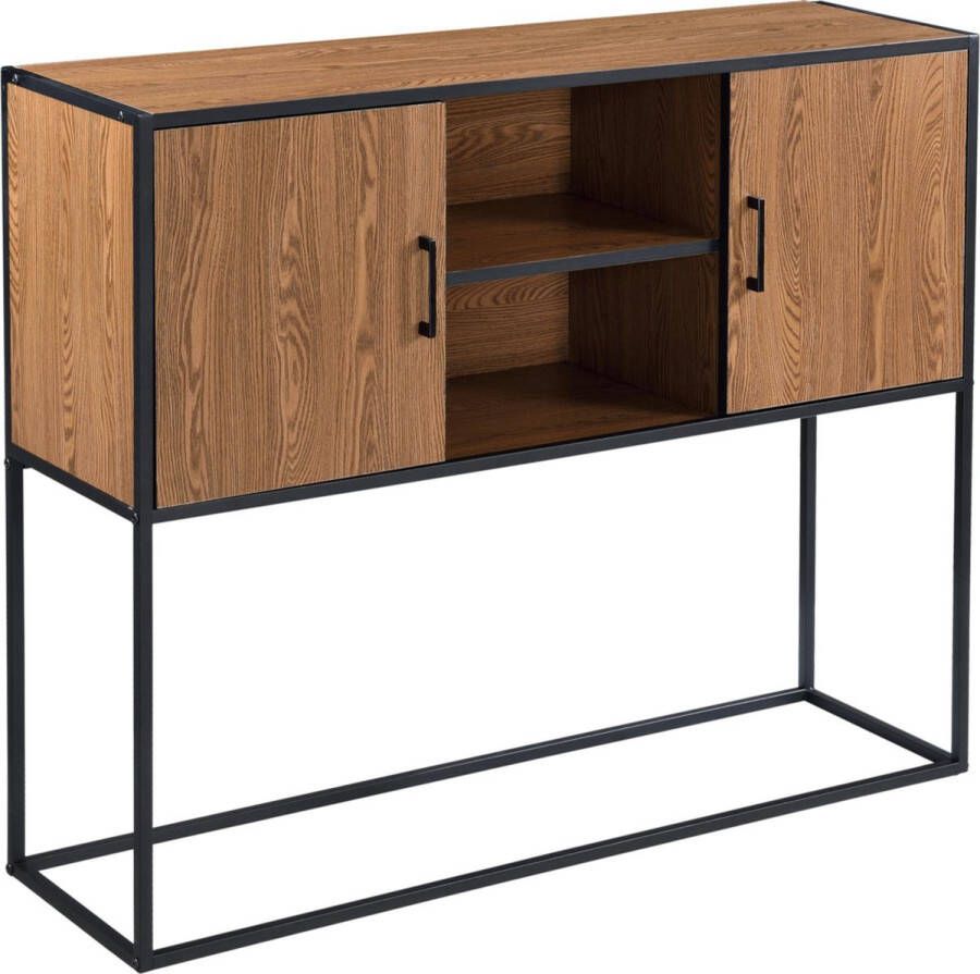 En.casa Commode Motala 90x108 5x30 cm houtkleurig en zwart