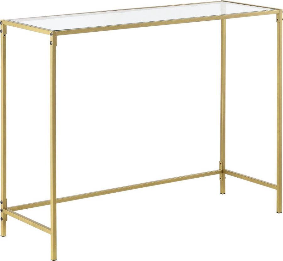 En.casa Console tafel Alajarvi sidetable glas 100x35x80 cm goud