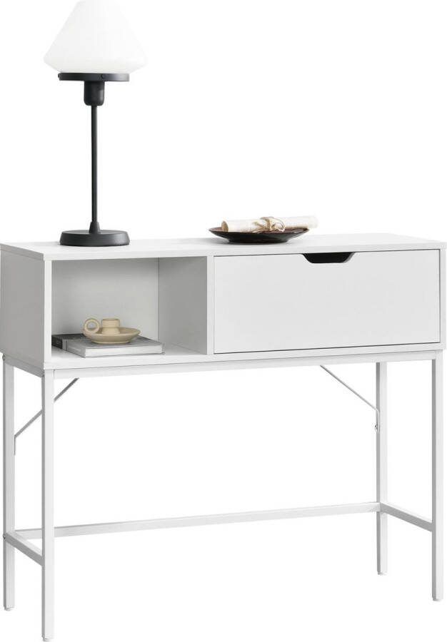 En.casa Console tafel Tranemo sidetable 92x30x80 cm wit