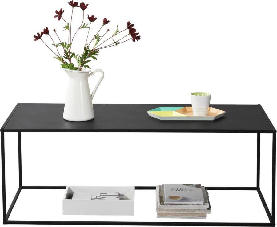 En.casa [ ] Consoletafel 40x110x50 cm zwart mat