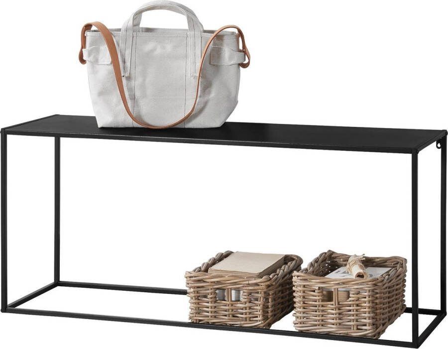 En.casa [ ] Consoletafel 50x115x32 cm zwart mat