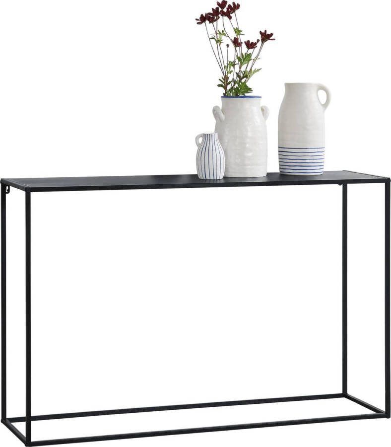 En.casa [ ] Consoletafel 74x115x32 cm zwart mat