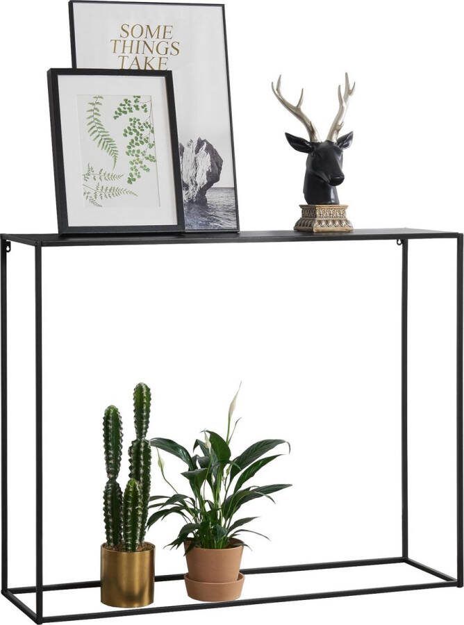En.casa [ ] Consoletafel 92x115x32 cm zwart mat