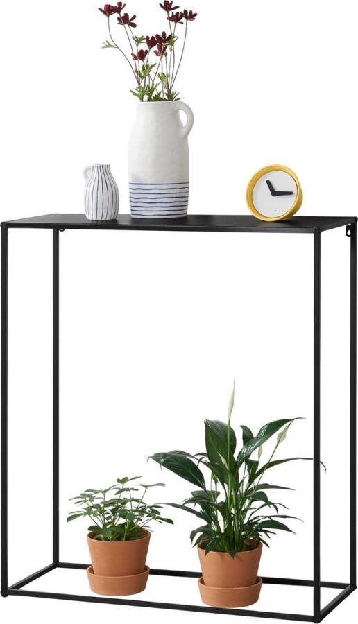 En.casa [ ] Consoletafel 92x80x32 cm zwart mat