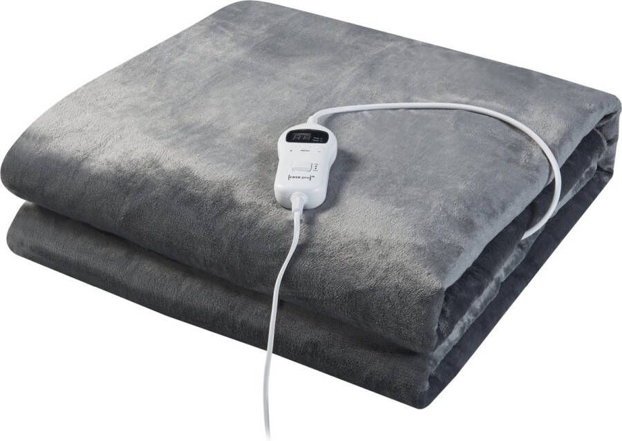 En.casa Elektrische deken Archi warmtedeken 200x150 cm donkergrijs