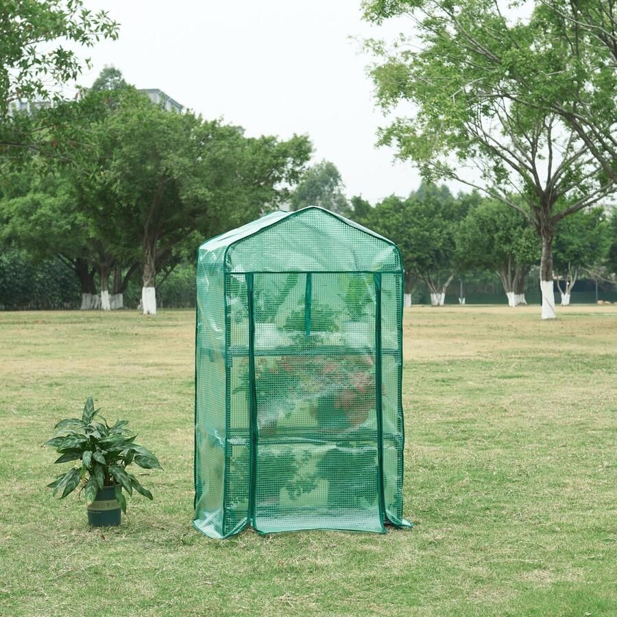 En.casa Tuinkas Chaam foliekas 125x69x49 cm groen