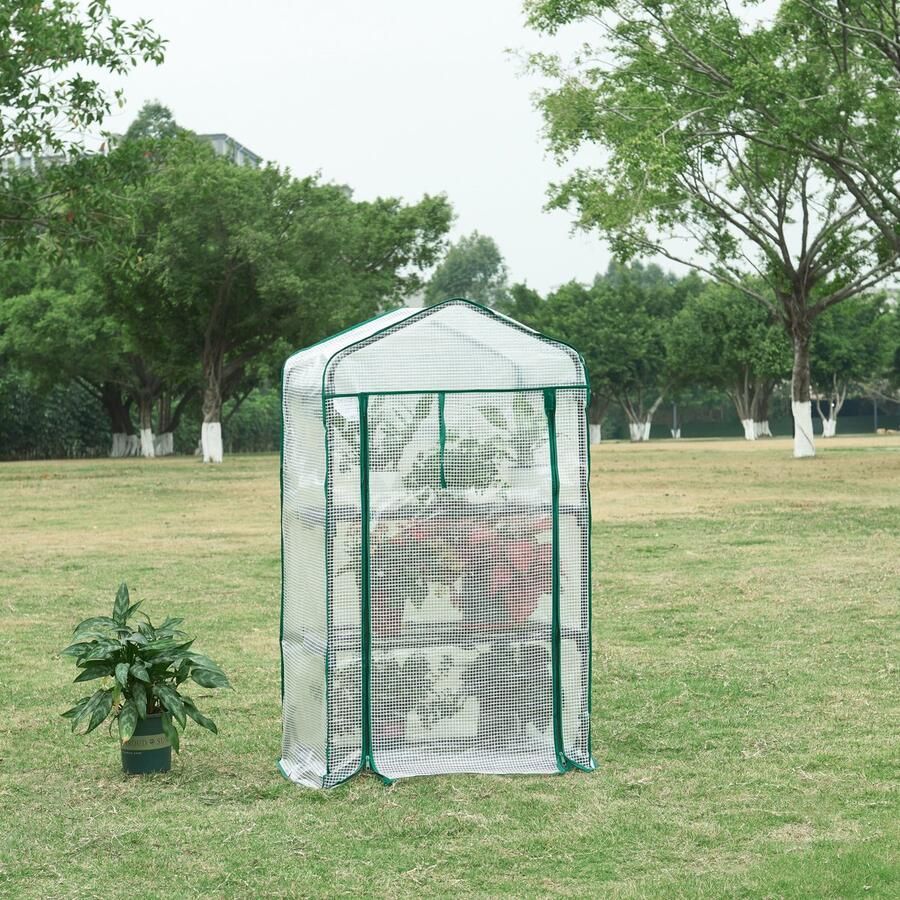 En.casa Tuinkas Chaam foliekas 125x69x49 cm wit