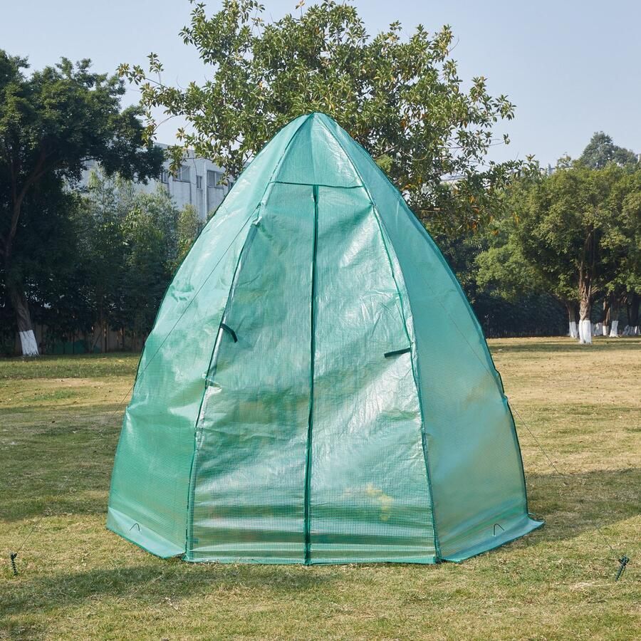 En.casa Tuinkas Hunze foliekas 200xØ240 cm groen