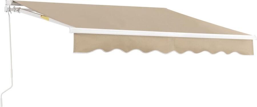 En.casa Zonnescherm luifel handbediend met knikarm 350x250 cm beige
