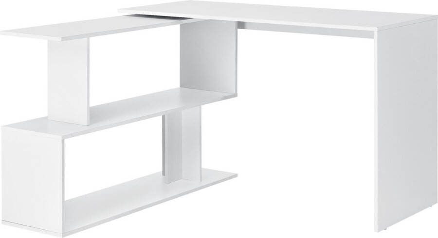 En.casa Hoekbureau met open kast Arendal 120x50x76 5 cm wit