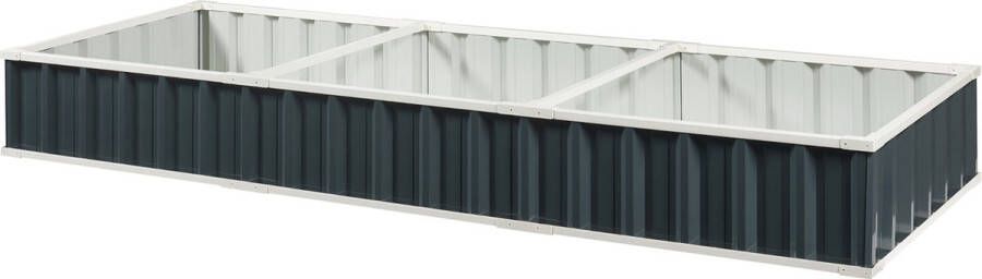 En.casa Moestuinbak Albrandswaard met 1 paar handschoenen 258x90x30 cm antracietgrijs [ ]