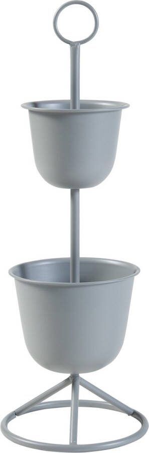 En.casa Plantenstandaard Alphen 2 bloempotten 76 5x26 cm grijs [ ]