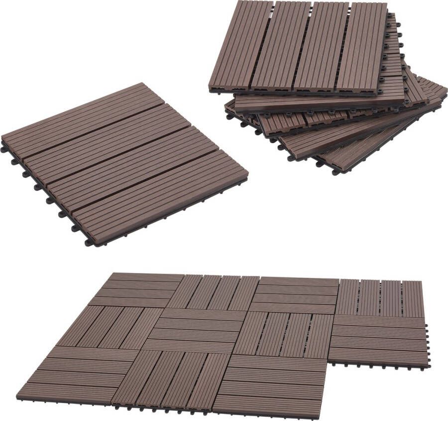 En.casa Premium HKC terrastegels Schramberg ca. 1m² donkerbruin