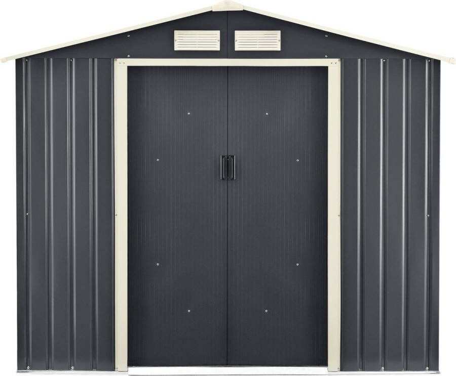 En.casa Tuinhuis tuinschuur met schuifdeur 213x127x185 cm 4 m³ donkergrijs