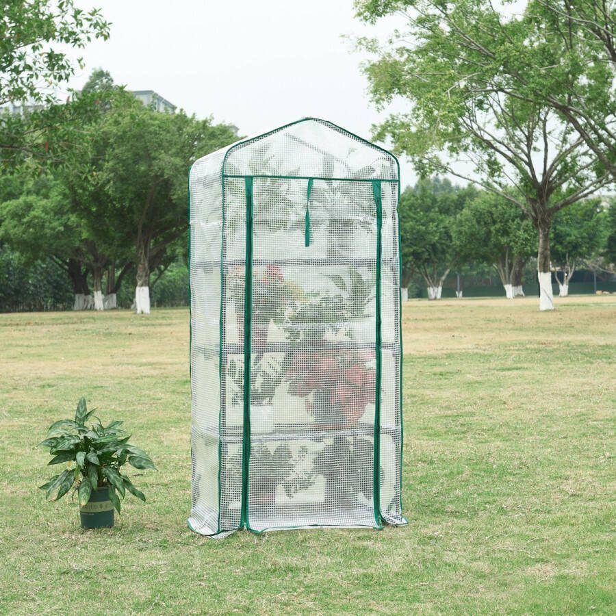 En.casa Tuinkas Chaam foliekas 158x69x49 cm wit