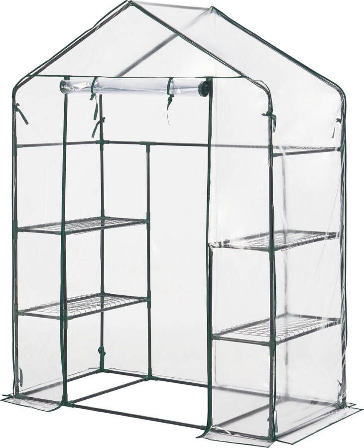 En.casa Tuinkas Hoorn met 4 planken 140x73x195 cm transparant