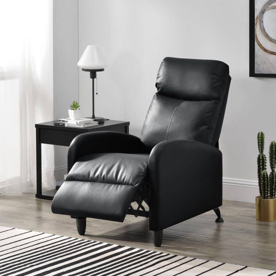 En.casa Verstelbare relaxfauteuil 102x60x92 cm kunstleer zwart