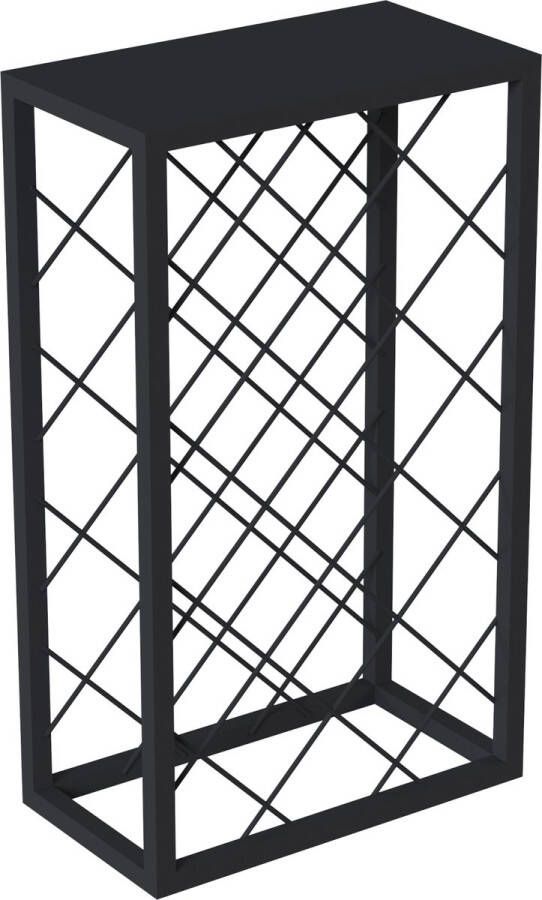En.casa Wijnrek Amasia 68x40x22 cm zwart
