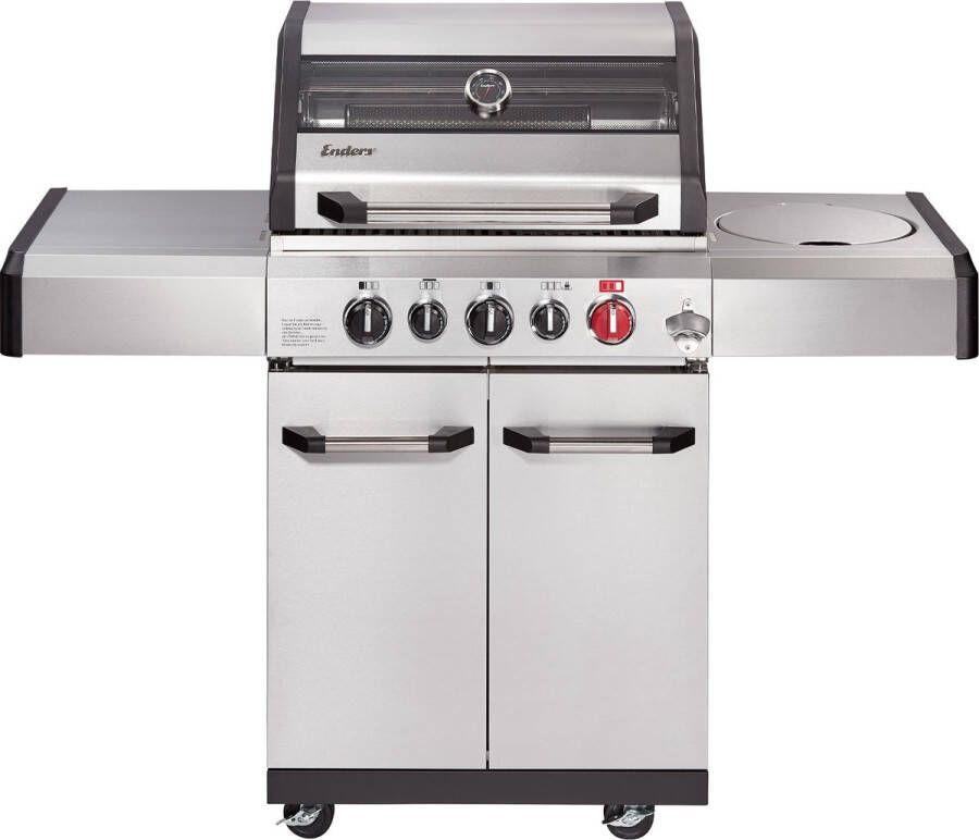 Enders Kansas II Pro 3 SIK Turbo Gas barbecue Grijs Grilloppervlak 60x45 cm 3 hoofdbranders + zijbrander + backburner bbq