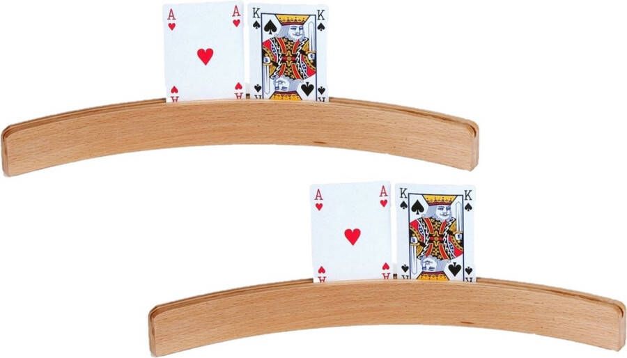 Engelhart 2x Speelkaartenhouders kaartenstandaarden hout 3 5 x 8 5 x 46 0 cm Kaarthouders Standaarden
