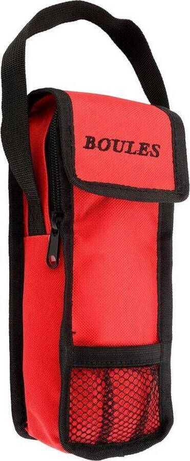 Engelhart Jeu de boules tas voor 3 ballen rood draagtas Kaatsbal Jeu de Boules