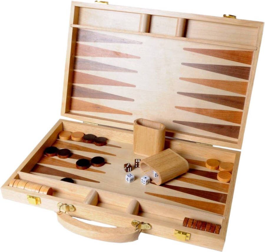 Engelhart Longfield Games Backgammon 15 Inch Ingelegd Hout