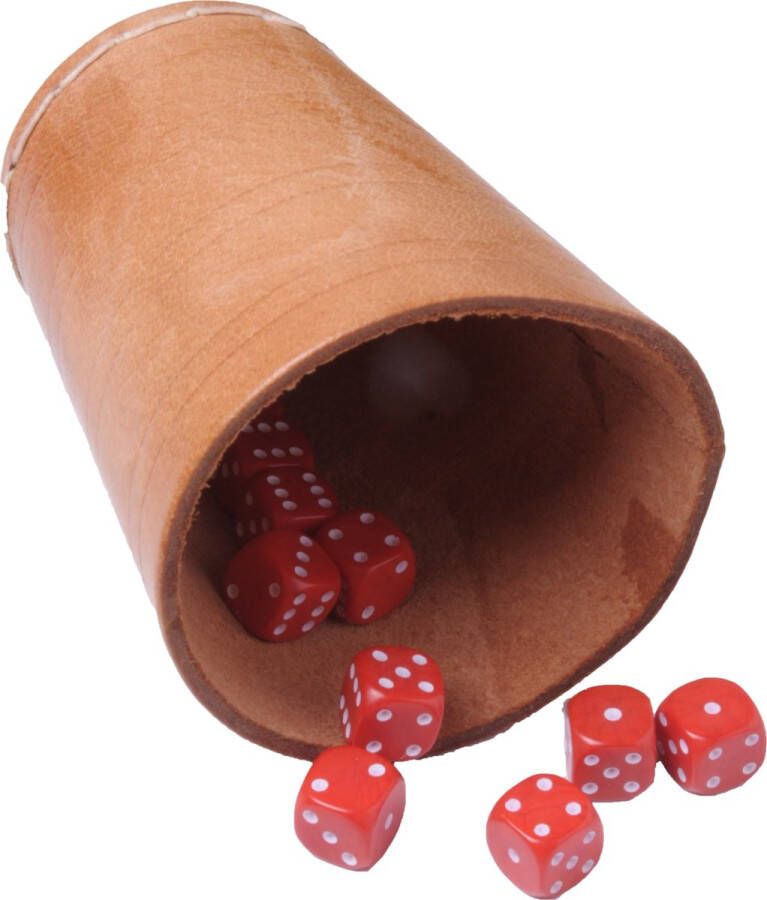 Engelhart Pokerbeker leer 10 cm dobbelbeker dobbelstenen schudden Dobbelbekers