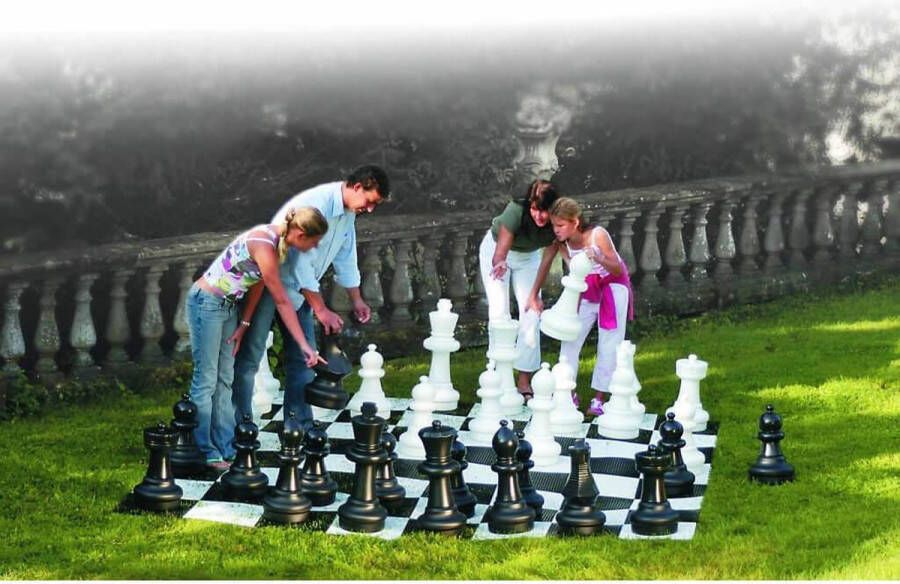 Rolly Toys schaakspel XL junior 64 cm zwart wit