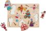 Engelhart Houten knopjes noppen speelgoed puzzel circus thema 30 x 22 cm Educatief speelgoed voor kinderen - Thumbnail 1