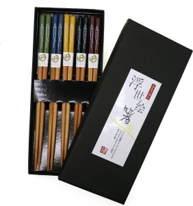 Enjoy Life Chopsticks Sushi Giftset 5 paar eetstokjes Japanse Stijl Beukenhout Mix van 5 kleuren