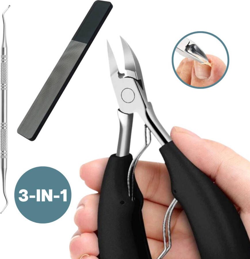 Enjoy Living ™ Nageltang Pro + Nano Glas Nagelvijl + Nagellifter Voor harde teennagels Kalknagel Ingegroeide teennagel Nagelknipper Teennagelknipper Pedicureset Manicure set Pedicure