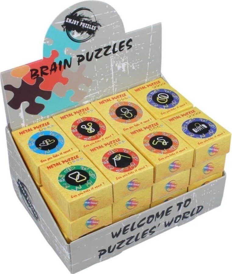Enjoy Puzzles IQ puzzels 3D Metaal 32 stuks Breinbrekers Schoencadeautjes Sinterklaas