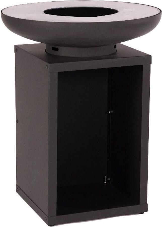 Enjoyfires BBQ vuurschaal met houtopslag 75x98 cm zwart