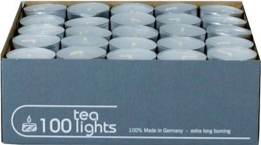 Enlightening Candles 100x Witte theelichtjes waxinelichtjes 5 branduren Geurloze kaarsen