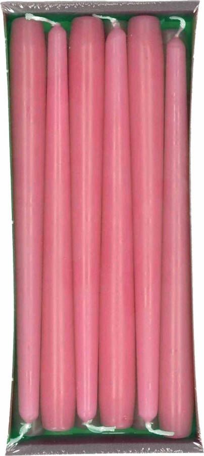 Enlightening Candles 12x Oud roze dinerkaarsen 25 cm 8 branduren Geurloze kaarsen oud roze Tafelkaarsen kandelaarkaarsen