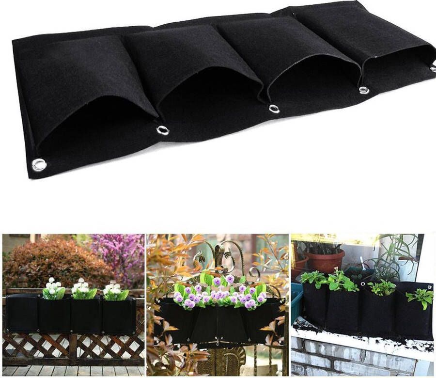 ENRICHS Horizontale Plantenhanger Balkon horizontale plantenzak – horizontale moestuin – hangende tuin 4 zakken