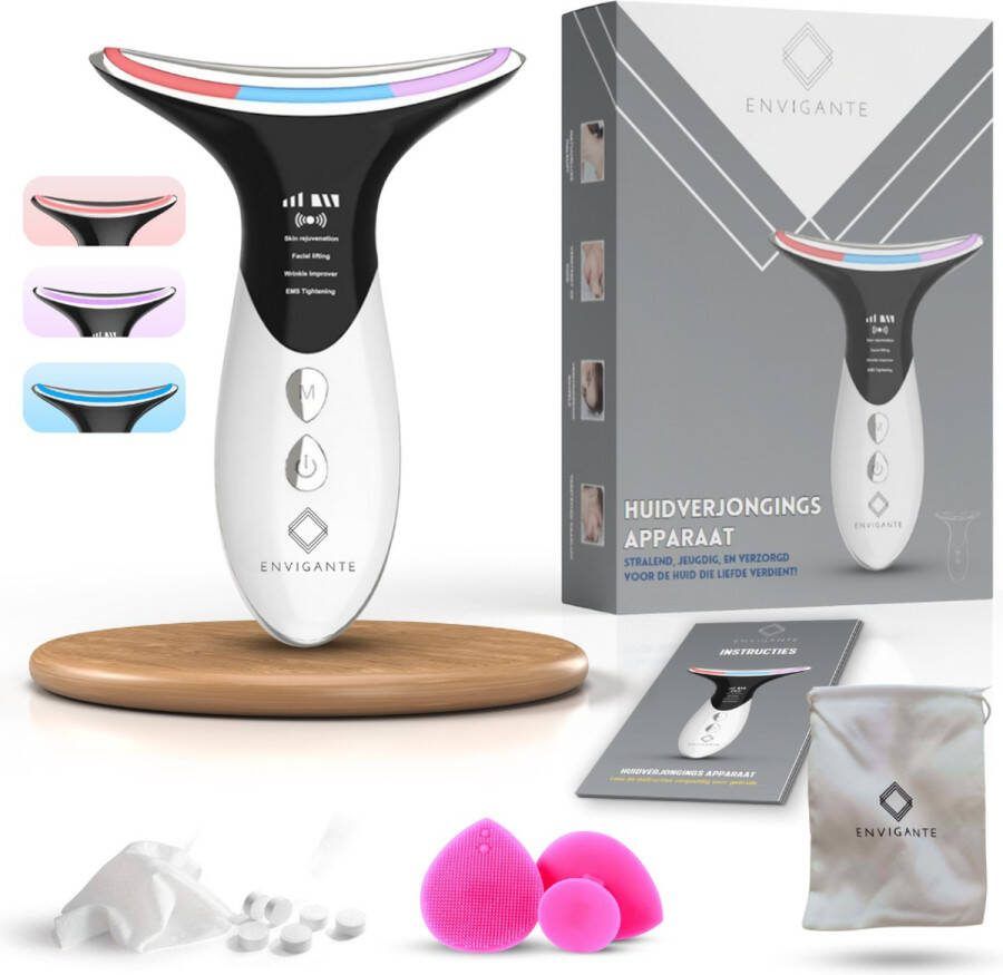 Envigante Huidverjongingsapparaat Led gezichtsmasker Facelift apparaat Anti rimpel Gezichtsmassage Nekmassage