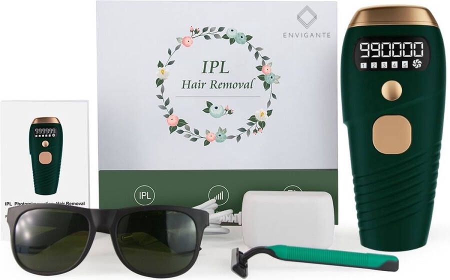 Envigante IPL ontharingsapparaten IPL Epilator Inclusief bril en scheermesje ipl ontharing laser ontharingsapparaat Epileerapparaat dames