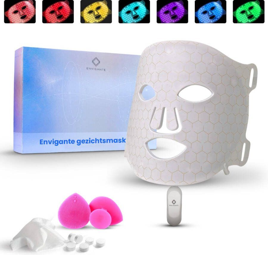 Envigante LED Gezichtsmasker LED Masker Huidverzorging 7 Kleuren Licht Anti Rimpel