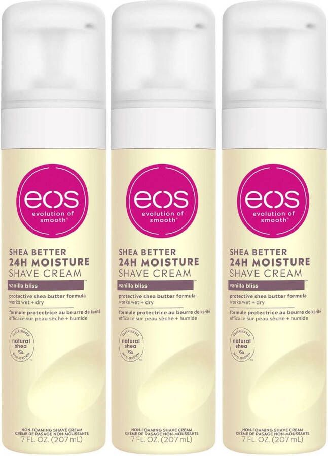 Eos Shea Better Shaving Cream Set Scheerschuim Gladde benen Vanilla Bliss 3x207ml