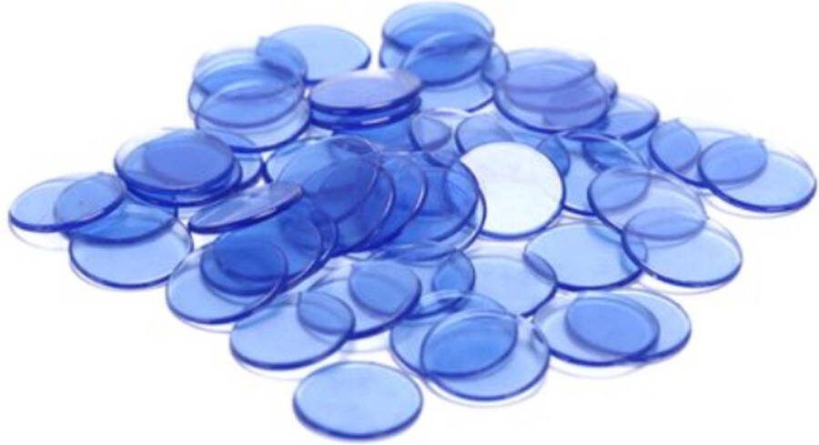 EPIN | Bingo Fiches Transparant | Bingofiches BLAUW | 50 Stuks