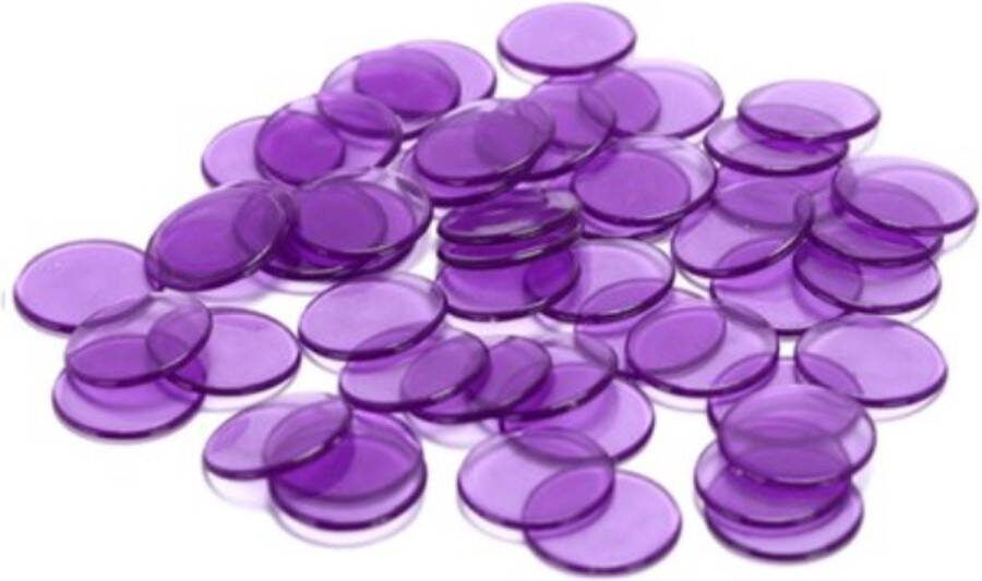 EPIN | Bingo Fiches Transparant | Bingofiches PAARS | 50 Stuks