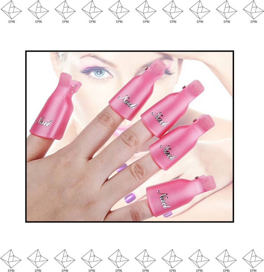 EPIN | Nagellak Remover Clips | Nagelclips | 10 Stuks | ROZE