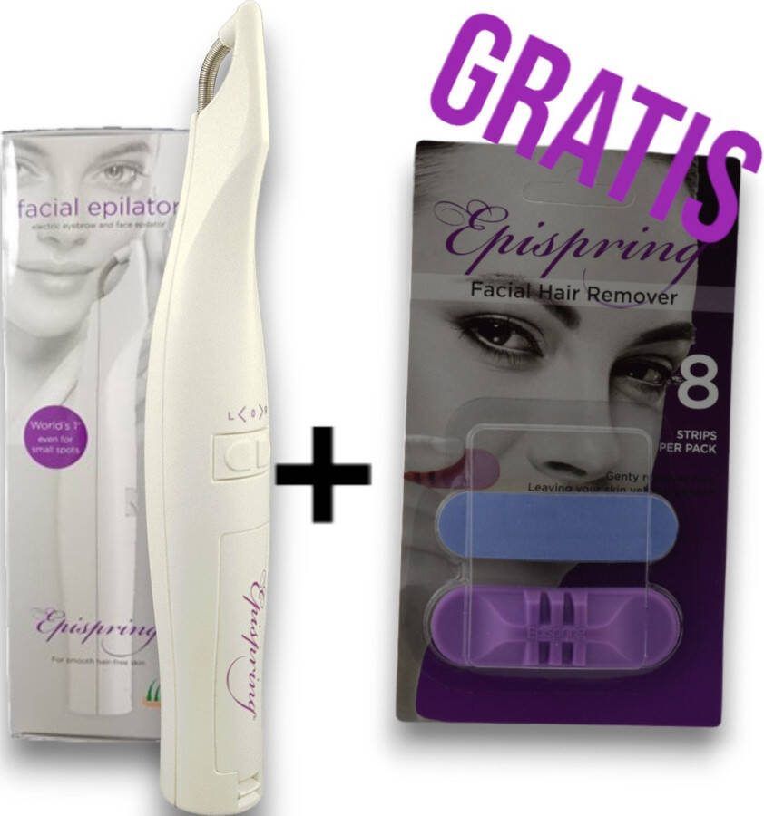 Epispring ACTIE Gezicht ontharing Gratis kristalpad gezichtsontharing dames met gezichtsepilator epileerapparaat