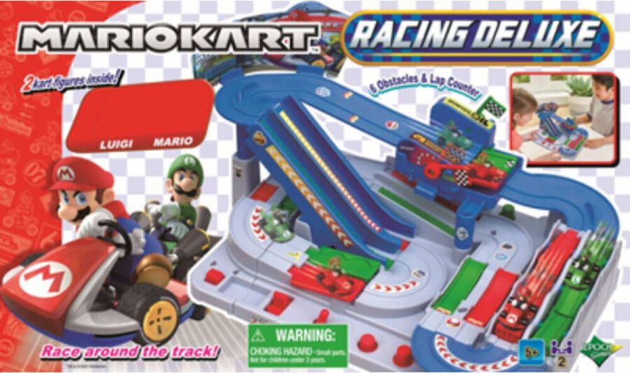EPOCH Games EPOCH Super Mario Kart Racing DX-racebaan- 2 karts Luigi en Mario- 6 obstakels