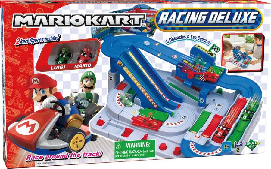 EPOCH Games EPOCH Super Mario Kart Racing DX-racebaan- 2 karts Luigi en Mario- 6 obstakels