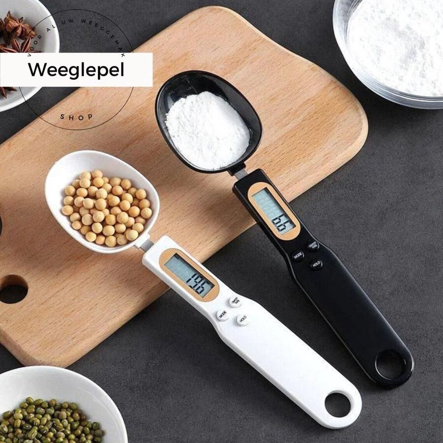 EQ Store Digitale weegschaal lepel zwart Premium Dierenvoeding weegschaal Supplementen weegschaal Weeglepel Maatlepel lepelweegschaal lepelweger keukenweegschaal weegschaal keuken