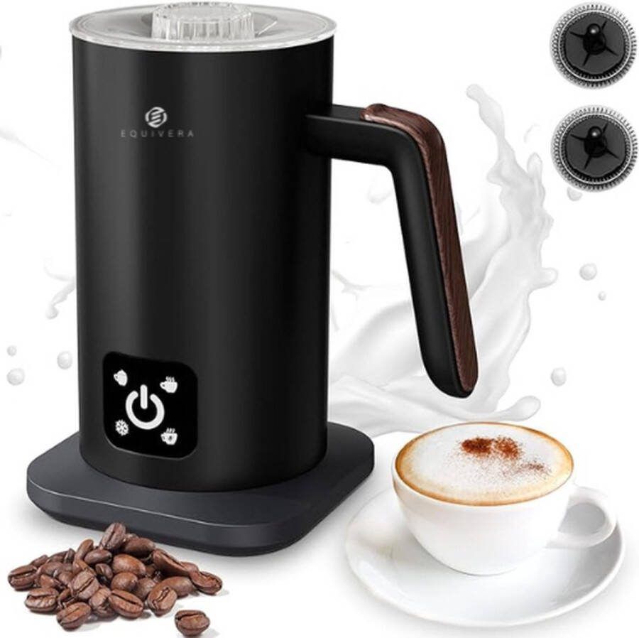 Equivera Elektrische Melkopschuimer Koffieopschuimer 4-In-1 Multifunctioneel Melkverwarmer Touch-Display