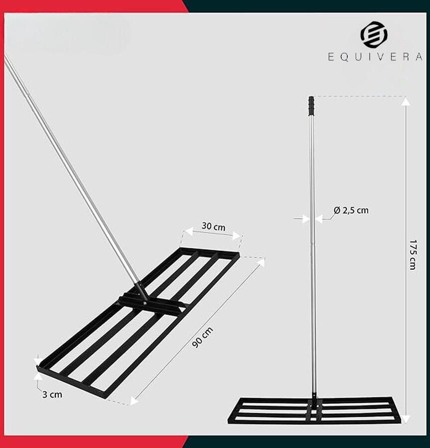 Equivera Gazonrakel Nivellering Hark Nivelleringshark Gazonhark Gazon Leveller Lawn Leveling
