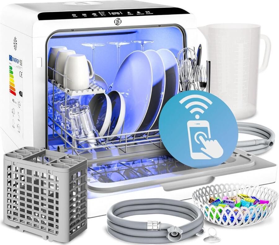Equivera Mini Vaatwasser Campingvaatwasser Vrijstaande Vaatwasser Afwasmachine Premium